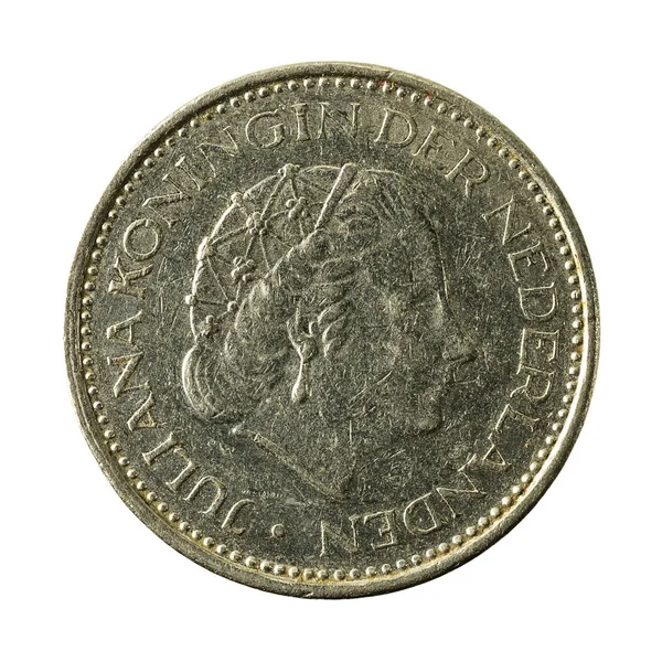 Moneda Florín Holandés 1980 Inversa Aislada Sobre Fondo Blanco —  Fotos de Stock