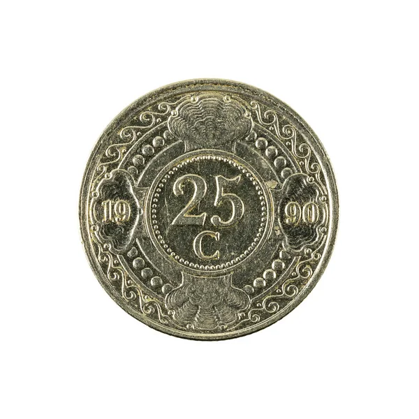 オランダ系アンティリアン セント コイン 1990 表側白い背景に分離 — ストック写真