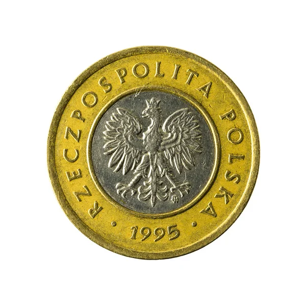 ポーランド ズウォティ 1995 逆白い背景で隔離のコインします — ストック写真