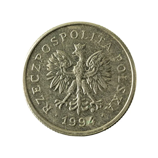 Polish Zloty Coin 1994 Reverse Isolated White Background — Stock Photo, Image