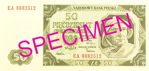 Lengyel Zloty Bankjegy 1948 Előlapon — Stock Fotó