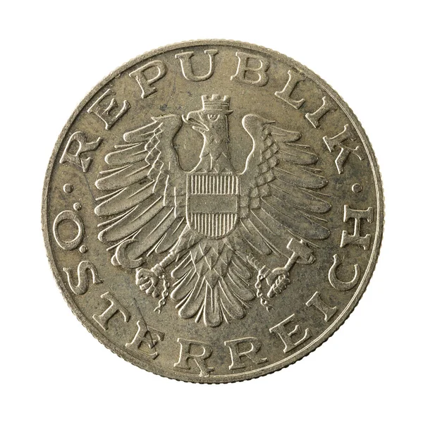 10奥地利先令硬币 1994 被隔绝在白色背景 — 图库照片