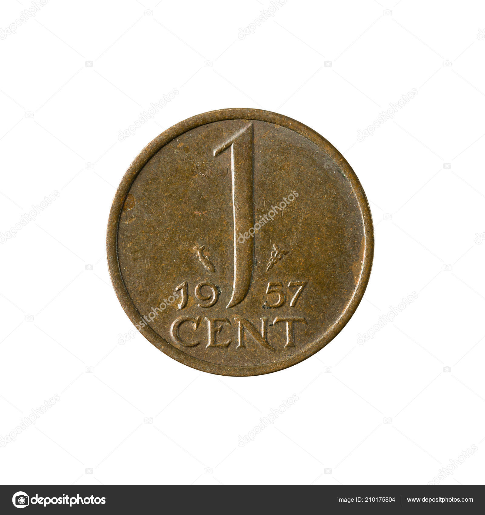 オランダの セント コイン白い背景に分離 1957 — ストック写真 © HenningMarquardt #210175804