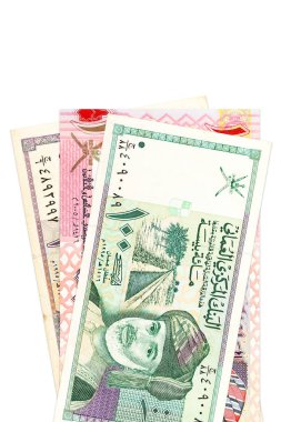 Umman Riyali banka notları yığını