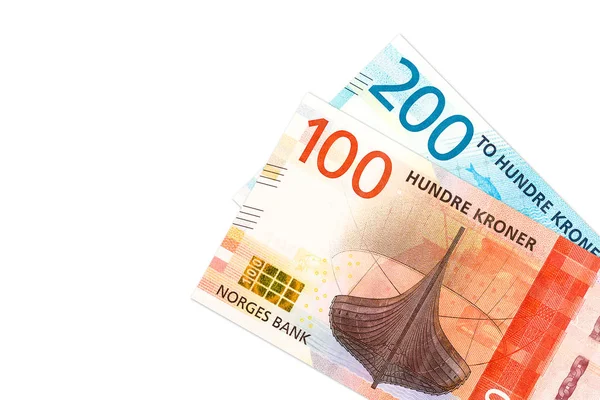 Nuevo Anverso Billetes Banco 100 200 Noruego — Foto de Stock
