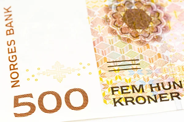 Деталь 500 Норвезька Крона Банкнота Аверс — стокове фото