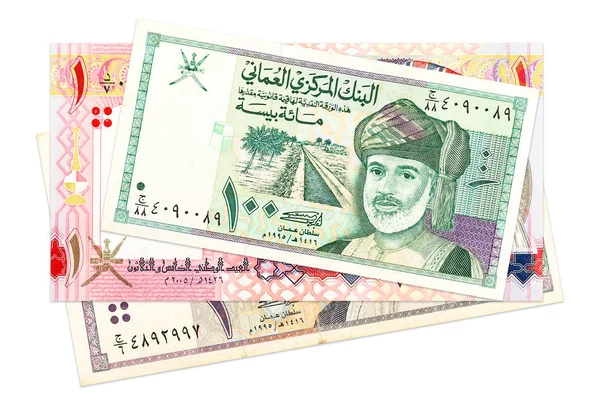 Haufen Omanischer Rial Banknoten — Stockfoto
