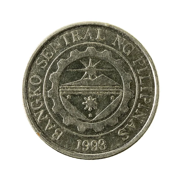Moneta Peso Filipińskie Odwrotnej 2012 Białym Tle — Zdjęcie stockowe