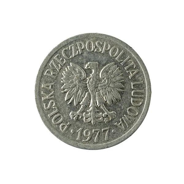 ポーランド Groszy コイン 1977 の孤立した白い背景 — ストック写真
