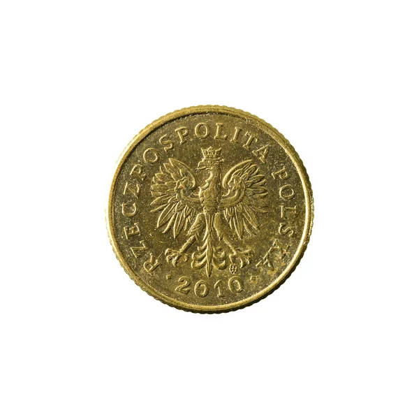 ポーランドの Grosz コイン 2010 逆白い背景で隔離 — ストック写真
