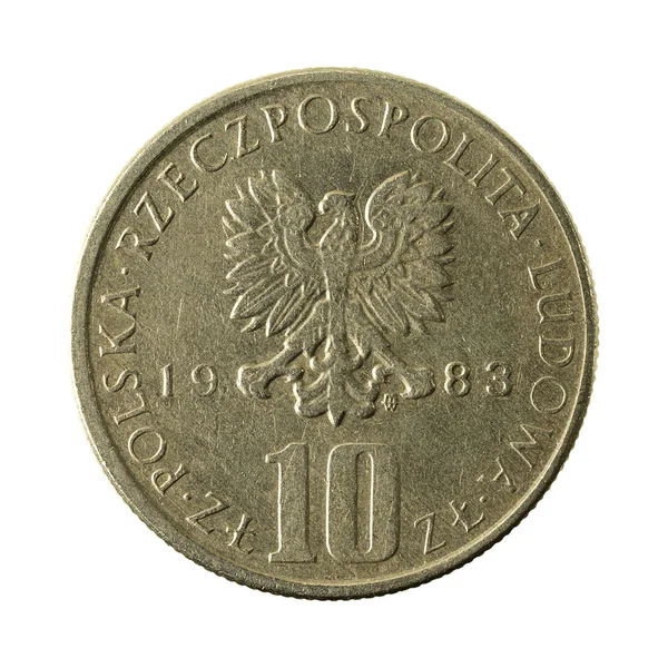 Polish Zloty Coin 1983 Obverse Isolated White Background — Stock Photo, Image