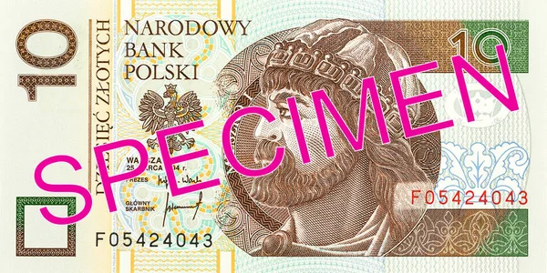 Polonês Zloty Anverso Nota Bancária — Fotografia de Stock