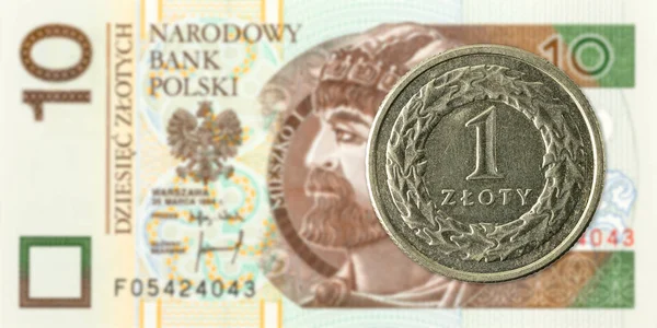 1 Zlotisi madeni para 10 Polonya Zlotisi banknot karşı Lehçe