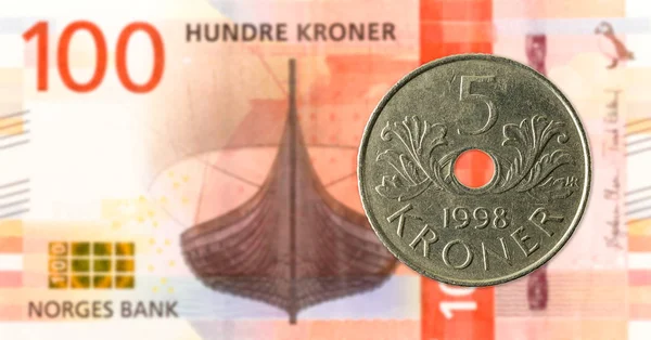 Norwegian Coin New 100 Norwegian Krone Bank Note Obverse — Stock Photo, Image