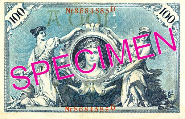 100 Reichsmark Banknot 1908 Ters — Stok fotoğraf