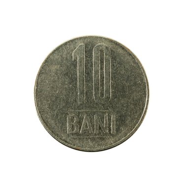 Beyaz arka plan üzerinde izole 10 Rumen yasağı sikke (2006) yüz