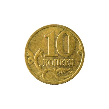 10 Rus kopeyka sikke (1999) izole üzerinde beyaz arka plan