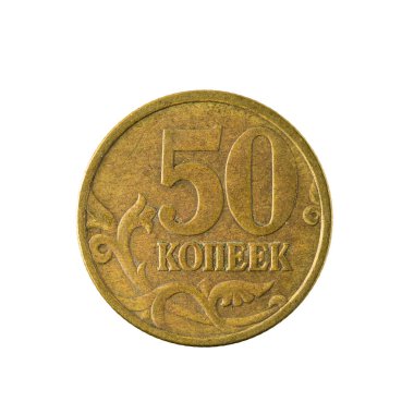 50 Rus kopeyka sikke (1998) izole üzerinde beyaz arka plan