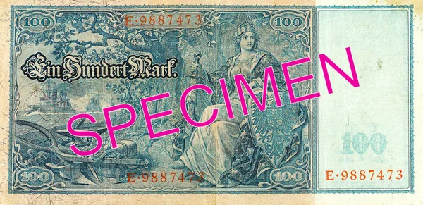 100 Reichsmark Banknot 1910 Ters — Stok fotoğraf