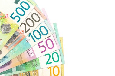 Sırp Dinarı banka notları yığını