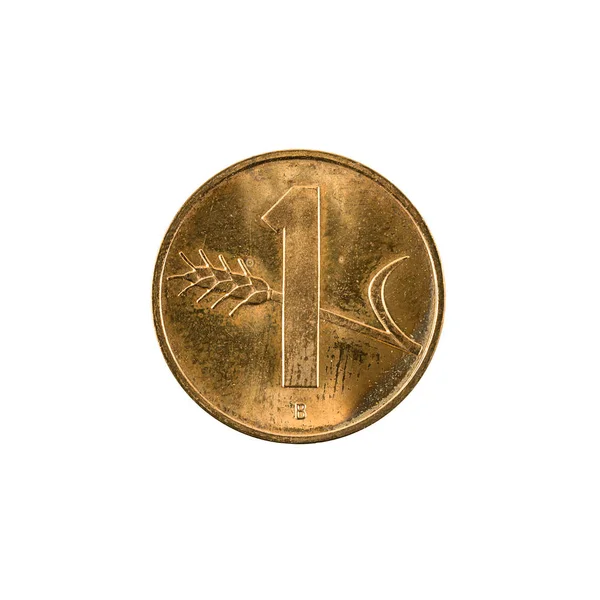Moneda Suiza Rappen 2002 Anverso Aislado Sobre Fondo Blanco —  Fotos de Stock