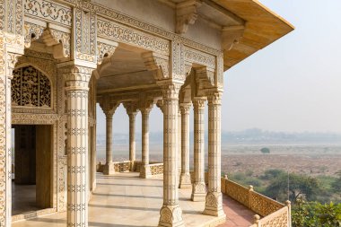 Mimari detay ile kakmacılık Agra Fort, Agra, Uttar Pradesh, Hindistan içinde