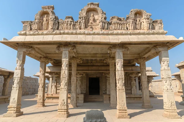 Hazara Rama Templo Con Pilares Interior Hampi Karnataka India — Foto de Stock