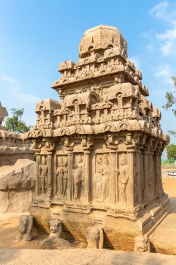 Beş Rathas, Arjuna ratha, Mahabalipuram, Tamil Nadu, Hindistan