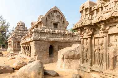 Beş Rathas, Bhima ratha, Mahabalipuram, Tamil Nadu, Hindistan
