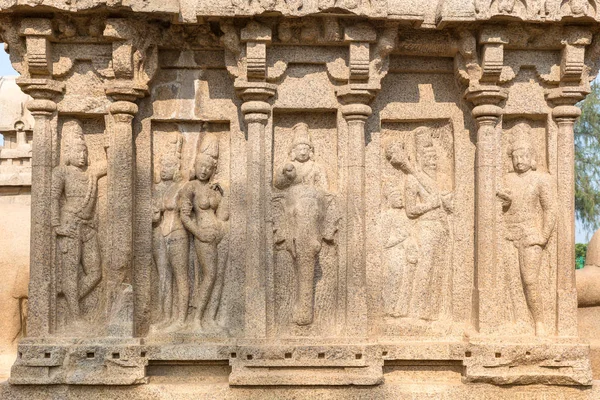 Pět Rathas Detail Arjuna Ratha Mahabalipuram Tamil Nadu Indie — Stock fotografie