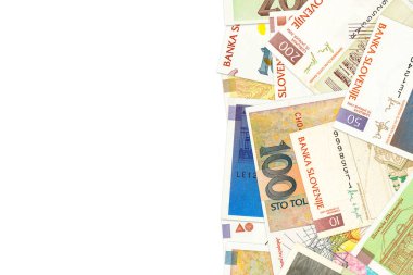 Bazı Sloven tolar banknotlar ile boşaltmak
