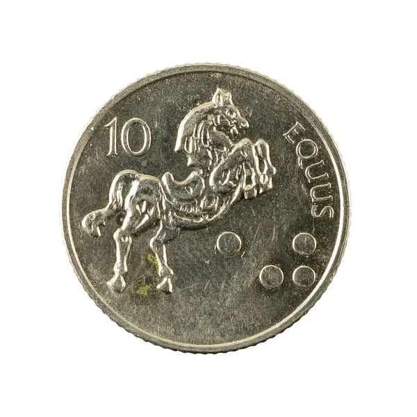 白い背景に分離された スロベニア トラー コイン 2002 リバース — ストック写真