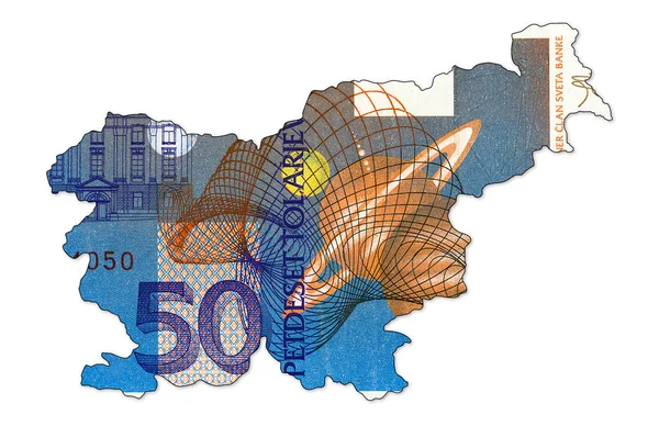 Slovenian Tolar Bank Note Reverse Shape Slovenia — Stock Photo, Image