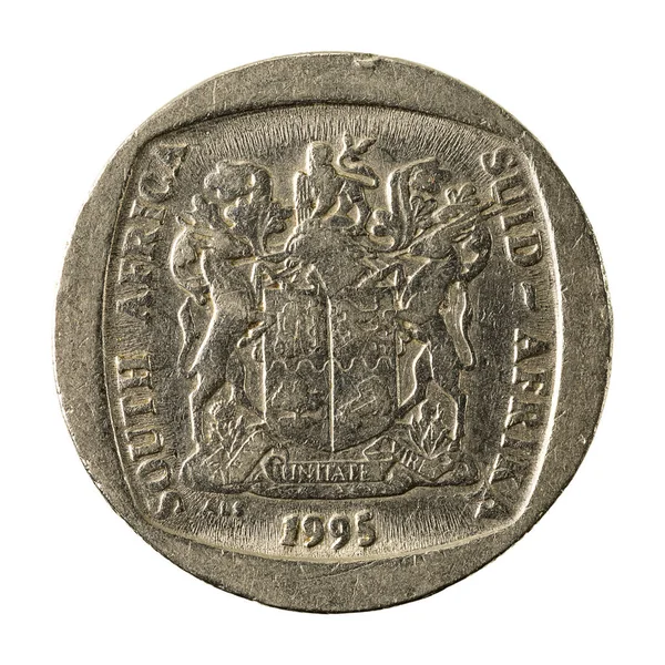 Sydafrikanska Rand Mynt 2004 Omvänd Isolerad Vit Bakgrund — Stockfoto