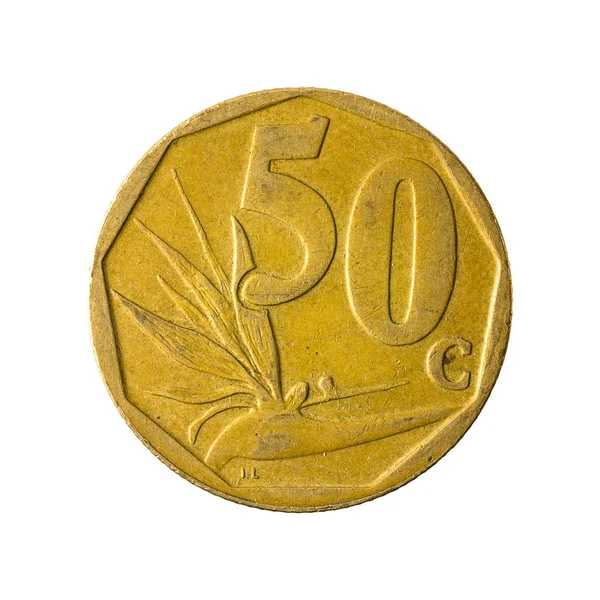 Sydafrikanska Cent Mynt 2008 Åtsidan Isolerad Vit Bakgrund — Stockfoto