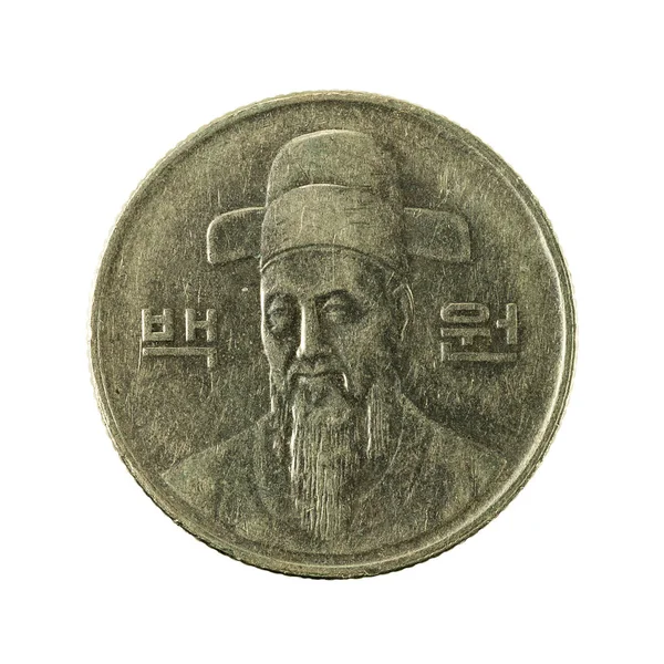 100 Jihokorejský Won Mince 1996 Naopak Izolované Bílém Pozadí — Stock fotografie