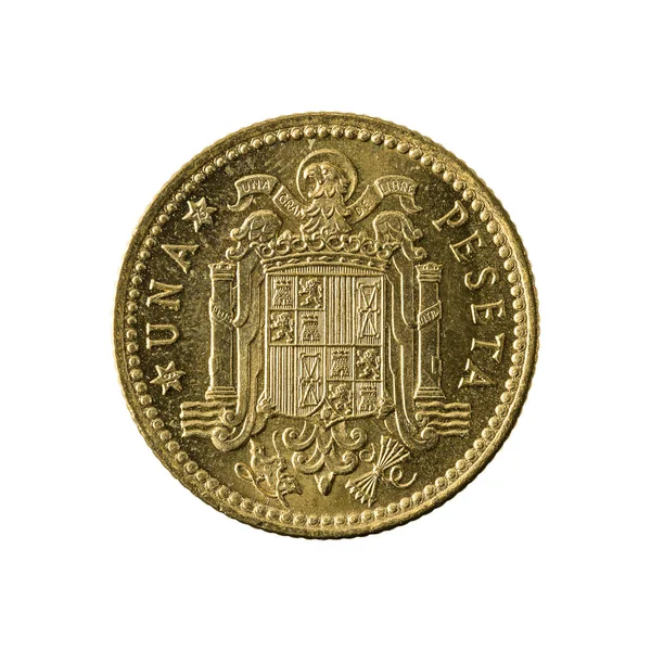Moneda Peseta Española 1966 Anverso Aislado Sobre Fondo Blanco — Foto de Stock