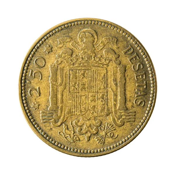 Moneda Peseta Española 1953 Anverso Aislado Sobre Fondo Blanco — Foto de Stock