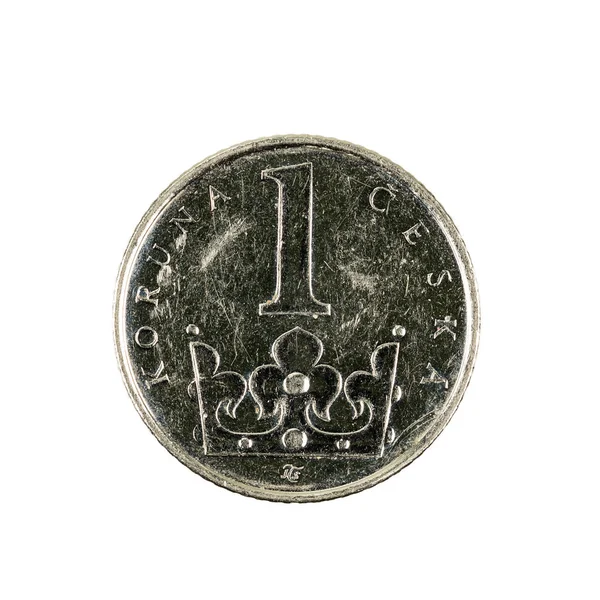 Een Tsjechische Kroon Coin 2010 Geïsoleerd Witte Achtergrond — Stockfoto