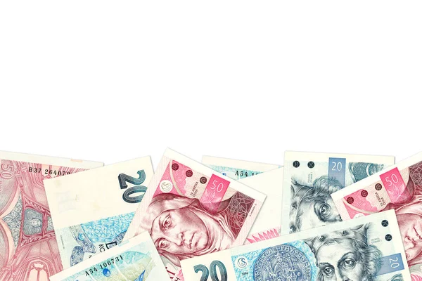 Néhány Cseh Korona Bankjegyek Copyspace — Stock Fotó