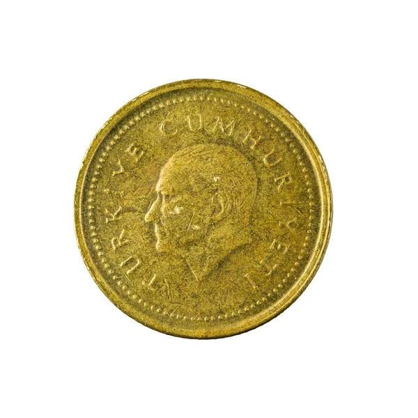 5000 Турецька Ліра Монети 1996 Ізольовані Білому Фоні — стокове фото