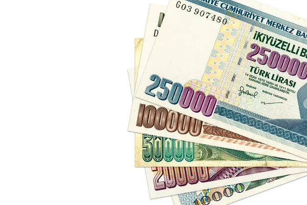 Turkse Inflatie Lire Geld Uit Verschillende Tijden — Stockfoto