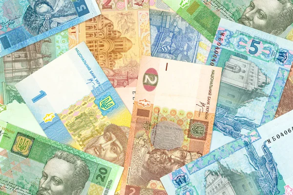 Some Ukrainian Hryvnia Banknotes — Stock Photo, Image