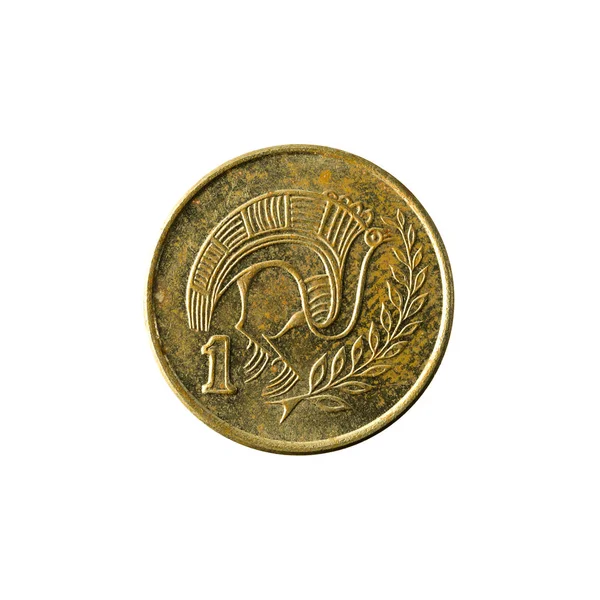 Moneda Centavo Chipriota 1992 Anverso Aislado Sobre Fondo Blanco —  Fotos de Stock