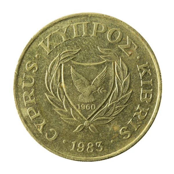 Moneda Centavos Chipriotas 1983 Inversa Aislada Sobre Fondo Blanco — Foto de Stock