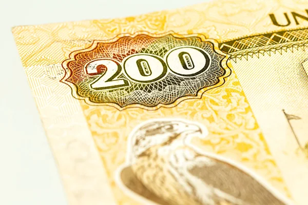 Детали 200 Объединенных Арабских Эмиратов Дирхам Банкнота — стоковое фото