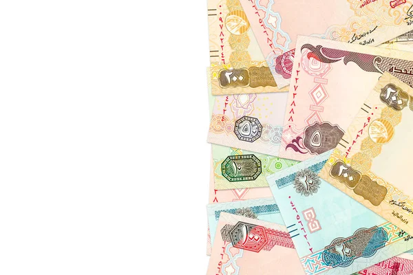 Alguns Árabes Unidos Emirates Dirham Banco Notas Isoladas Fundo Branco — Fotografia de Stock