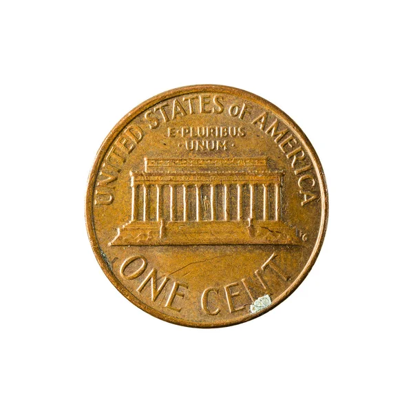 1美分硬币 1977 正面被隔绝在白色背景上 — 图库照片