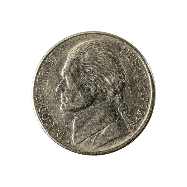 Cent Münze 1992 Rückseitig Isoliert Auf Weißem Hintergrund — Stockfoto