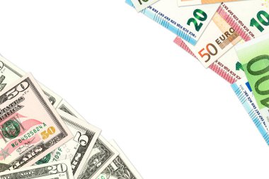 boşaltmak ile ticari ilişkilerin gösteren bazı bize-dolar ve euro banknot